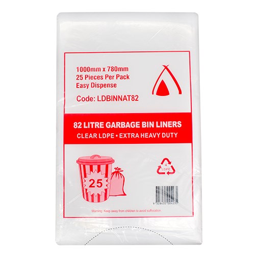 82L HEAVY DUTY BIN LINER- NATURAL