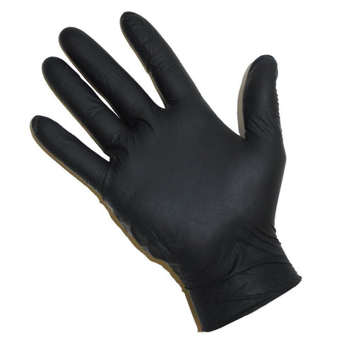 NITRILE GLOVE POWDER FREE BLACK- LARGE