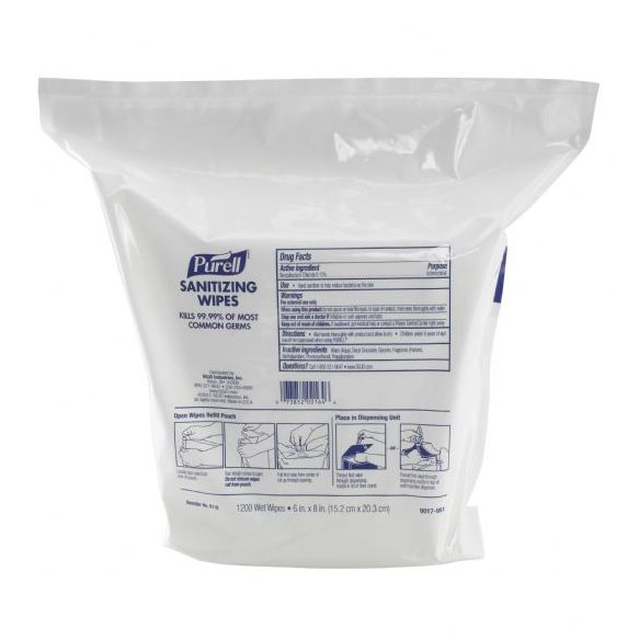 PURELL?  SANITISING WIPES LARGE 9118-02