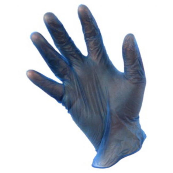 VINYL GLOVES POWDER FREE BLUE- MEDIUM